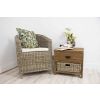 Reclaimed Teak Storage Unit with 1 Drawer and 1 Wicker Basket - Square - 2