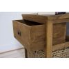 Reclaimed Teak Storage Unit with 1 Drawer and 1 Wicker Basket - Rectangular - 2