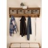 Reclaimed Teak Coat Hook Storage Unit - Four Basket - 6