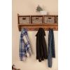 Reclaimed Teak Coat Hook Storage Unit - Four Basket - 4