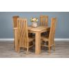 1m Reclaimed Teak Taplock Dining Table with 4 Vikka Dining Chairs - 0