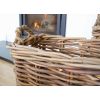 Pair of Natural Wicker Rectangular Log Baskets with Rope Handles - 3