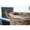 Small Natural Wicker Circular Log Basket with Rope Handles - 1