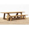 2.6m Reclaimed Teak Bali Outdoor Dining Table With 2 Backless Benches - 0