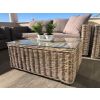 Natural Wicker Glass Topped Coffee Table - 1