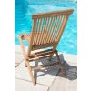 70cm Teak Square Fixed Table with 2 Classic Folding Chairs / Armchairs - 8