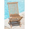 70cm Teak Square Folding Table with 4 Classic Folding Chairs / Armchairs - 12