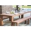 3m Reclaimed Teak Outdoor Open Slatted Table with 2 Backless Benches - 5