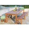 3m Reclaimed Teak Outdoor Open Slatted Table with 2 Backless Benches - 4
