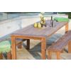 3m Reclaimed Teak Outdoor Open Slatted Table with 2 Backless Benches - 8