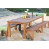 3m Reclaimed Teak Outdoor Open Slatted Table with 2 Backless Benches - 6