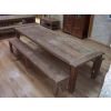 3m Reclaimed Teak Mexico Dining Table with 2 Backless Benches - 0