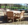 1.5m Teak Circular Pedestal Table with 6 Marley Chairs - 1