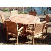 1.5m Teak Circular Pedestal Table with 6 Marley Chairs - 0