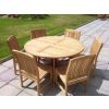 1.4m Teak Circular Gateleg Table with 6 Marley Chairs - With or Without Arms - 1
