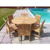 1.4m Teak Circular Gateleg Table with 6 Marley Chairs - With or Without Arms - 0