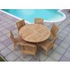 1.4m Teak Circular Gateleg Table with 6 Marley Chairs - With or Without Arms - 2