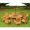 1.5m Teak Matahari Circular Pedestal Table with 6 Marley Chairs - 2