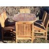 1.6m Teak Oval Pedestal Table with 4 Marley Chairs & 2 Marley Armchairs - 1