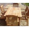 1.6m Teak Rectangular Pedestal Table with 6 Marley Chairs  - 2