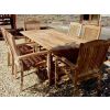 1.6m Teak Rectangular Pedestal Table with 6 Marley Chairs  - 1