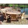1.8m Teak Circular Pedestal Table with 8 Marley Chairs - 1