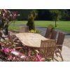 1.1m x 1.9m-2.7m Teak Oval Double Extending Table with 8 Harrogate Recliners - 4