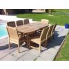 1m x 1.8m-2.4m Teak Oval Extending Table with 6 Marley Chairs & 2 Marley Armchairs - 1