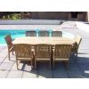 1m x 1.8m-2.4m Teak Oval Extending Table with 6 Marley Chairs & 2 Marley Armchairs - 2