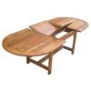 1m x 1.8m-2.4m Teak Oval Extending Table with 8 Kiffa Folding Chairs & 2 Armchairs - 2