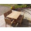 1.9m Teak Rectangular Pedestal Table with 6 Marley Chairs & 2 Marley Armchairs - 0