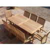 1.9m Teak Rectangular Pedestal Table with 6 Marley Chairs & 2 Marley Armchairs - 3