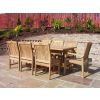 1.9m Teak Rectangular Pedestal Table with 6 Marley Chairs & 2 Marley Armchairs - 4
