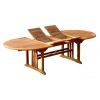 1.1m x 1.9m-2.7m Teak Oval Double Extending Table with 10 Kiffa Folding Chairs - 3