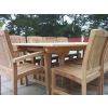 1.2m x 2.4m-3.2m Teak Rectangular Double Extending Table with 10 Marley Chairs and 2 Armchairs  - 5