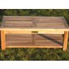 90cm Teak Rectangular Coffee Table with Shelf - 3