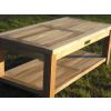 90cm Teak Rectangular Coffee Table with Shelf - 4