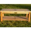 90cm Teak Rectangular Coffee Table with Shelf - 7