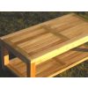 90cm Teak Rectangular Coffee Table with Shelf - 6