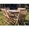 1.2m Teak Rectangular Folding Table with 4 Kiffa Folding Chairs & 2 Kiffa Folding Armchairs - 1