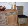 Reclaimed Teak Sideboard with 6 Natural Wicker Drawers - 3