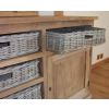 Reclaimed Teak Sideboard with 6 Natural Wicker Drawers - 1