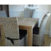1m Reclaimed Teak Square Taplock Dining Table with 4 Latifa Dining Chairs - 0