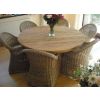 1.5m Reclaimed Teak Circular Pedestal Dining Table with 6 Riviera Chairs - 8