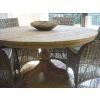 1.5m Reclaimed Teak Circular Pedestal Dining Table with 6 Riviera Chairs - 2