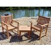 Traditional Teak Garden Armchairs and Coffee Table Set - 1