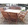 1.2m Teak Rectangular Folding Table with 4 Classic Folding Chairs and 2 Armchairs - 2
