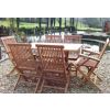 1.2m Teak Rectangular Folding Table with 4 Classic Folding Chairs and 2 Armchairs - 3