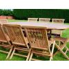 80cm x 1.5m-2.1m Teak Oval Extending Table with 8 Classic Folding Chairs   - 1