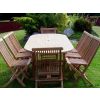 80cm x 1.5m-2.1m Teak Oval Extending Table with 8 Classic Folding Chairs   - 2